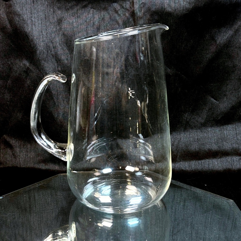 Vintage Pyrex Clear Glass Pitcher Made in USA 9 Inch Farmhouse Cottagecore Vase